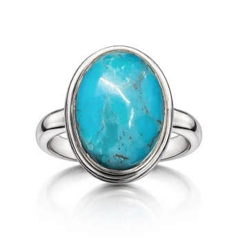 Stříbrný prsten s oválným tyrkysem Maris
