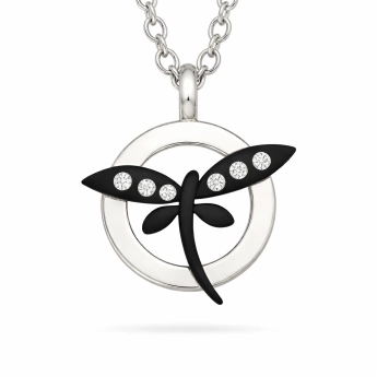 Ocelový přívěsek vážka se zirkony Zarja