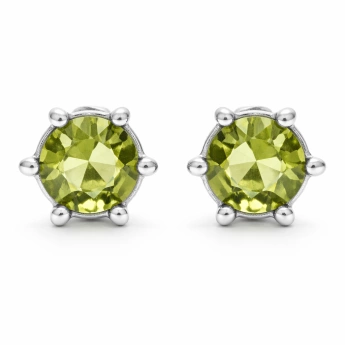 Stříbrné náušnice vltavín/moldavit Lavida