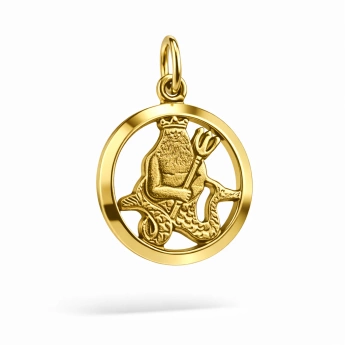 Stříbrný zlacený přívěsek král moří Poseidon