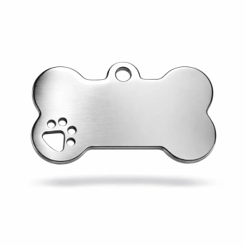 Ocelová psí známka s gravírováním Kost