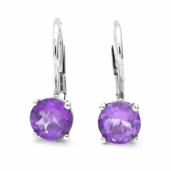 Stříbrné náušnice s ametystem Lumina