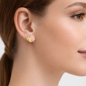 Stříbrné náušnice Banana