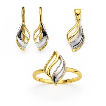 Stříbrná souprava BICOLOR se zlacením