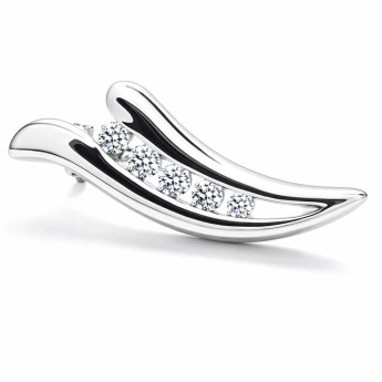 Stříbrná brož lísteček Louse