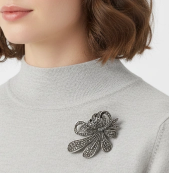 Luxusní markazitová brož exkluziv Marjana