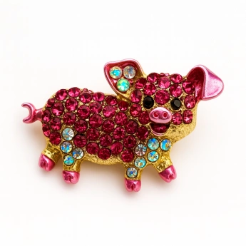 Brož spínací špěndlík růžové prasátko