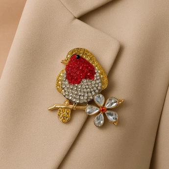 Brož spínací špendlík ptáček