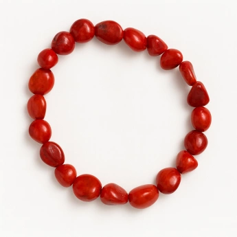 Masivní náramek červený korál Mila