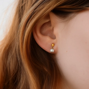 Perlové náušnice zlacené Zoji