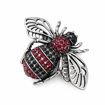 Brož chroust s červenými krystaly