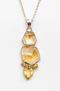 Stříbrný přívěsek citrín a sagenit Adelein