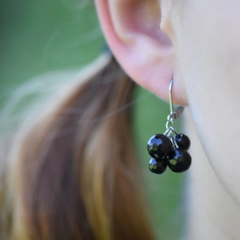 Náušnice onyx hrozny Grapes
