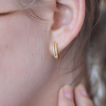 Kruhové náušnice se zirkony Aiva