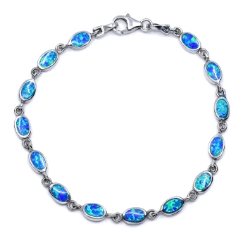 Stříbrný náramek opál Alicia