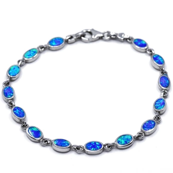 Stříbrný náramek opál Alicia