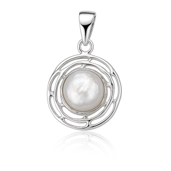 Stříbrný přívěsek s perlou White Harmony