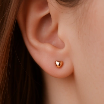 Stříbrné zlacené náušnice srdíčka Bianca