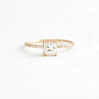 Stříbrný zlacený prsten se zirkonem Precisse