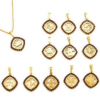 Stříbrný přívěsek český granát - znamení zvěrokruhu