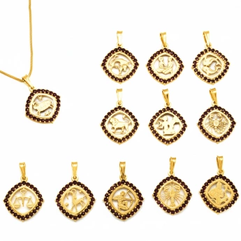 Stříbrný přívěsek český granát - znamení zvěrokruhu