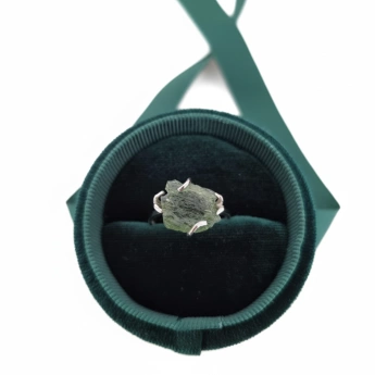 Stříbrný prsten vltavín Vltajs