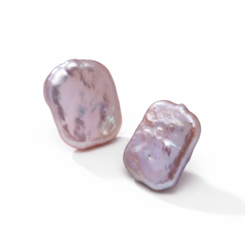 Náušnice zlacené pecky - říční perly bílé, růžové Lagoon