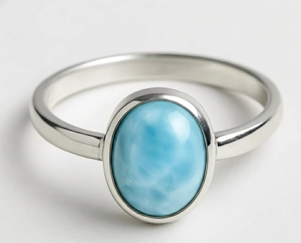 Stříbrný prsten larimar Bamoer