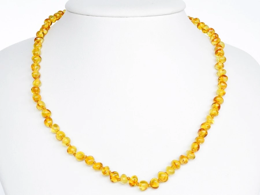 Jantarový náhrdelník medově žlutý 45 cm
