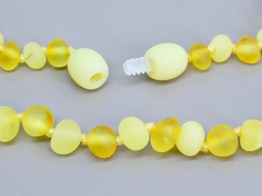 Jantarový náhrdelník žlutý matný 45 cm
