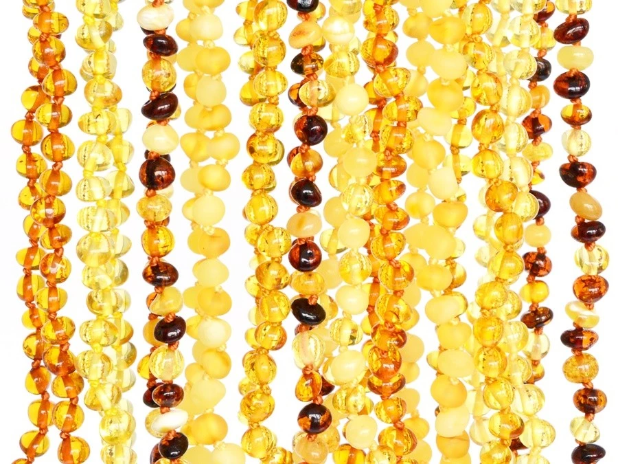 Jantarový náhrdelník žlutý matný 45 cm