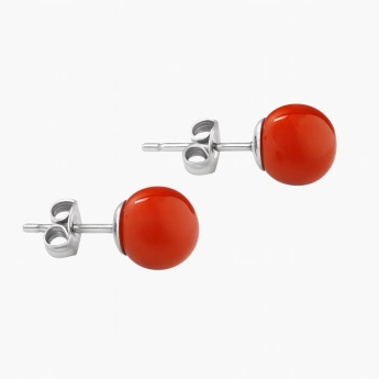 Stříbrné náušnice karneol na klapku