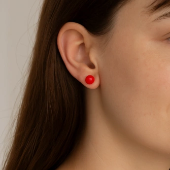 Stříbrné náušnice karneol na klapku