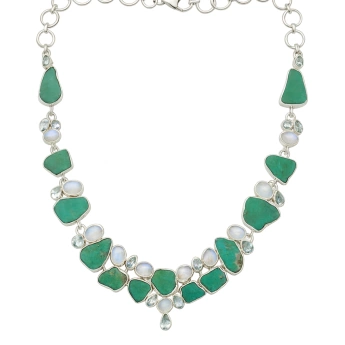 Stříbrný náhrdelník tyrkys Théra