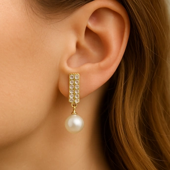 Náušnice klipsy s perlou Mikala