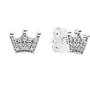 Stříbrné náušnice korunky se zirkony Aissa