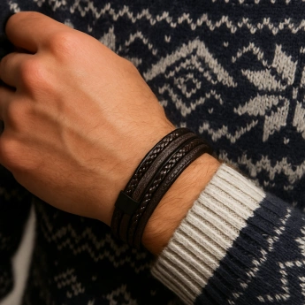 Kožený náramek hnědý