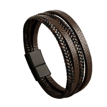 Kožený náramek hnědý