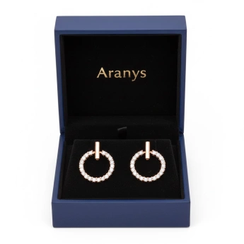 Stříbrné náušnice se zirkony Rose gold Lelpa