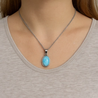 Stříbrný přívěsek larimar Monie