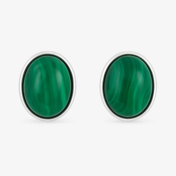 Stříbrné náušnice malachit Peris