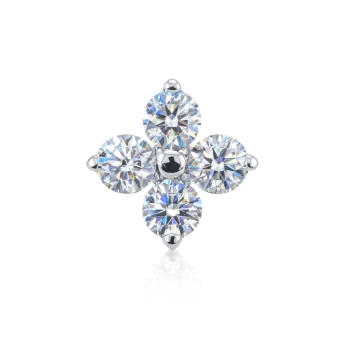 Stříbrný přívěsek s motivem kytičky s moissanitem Riley