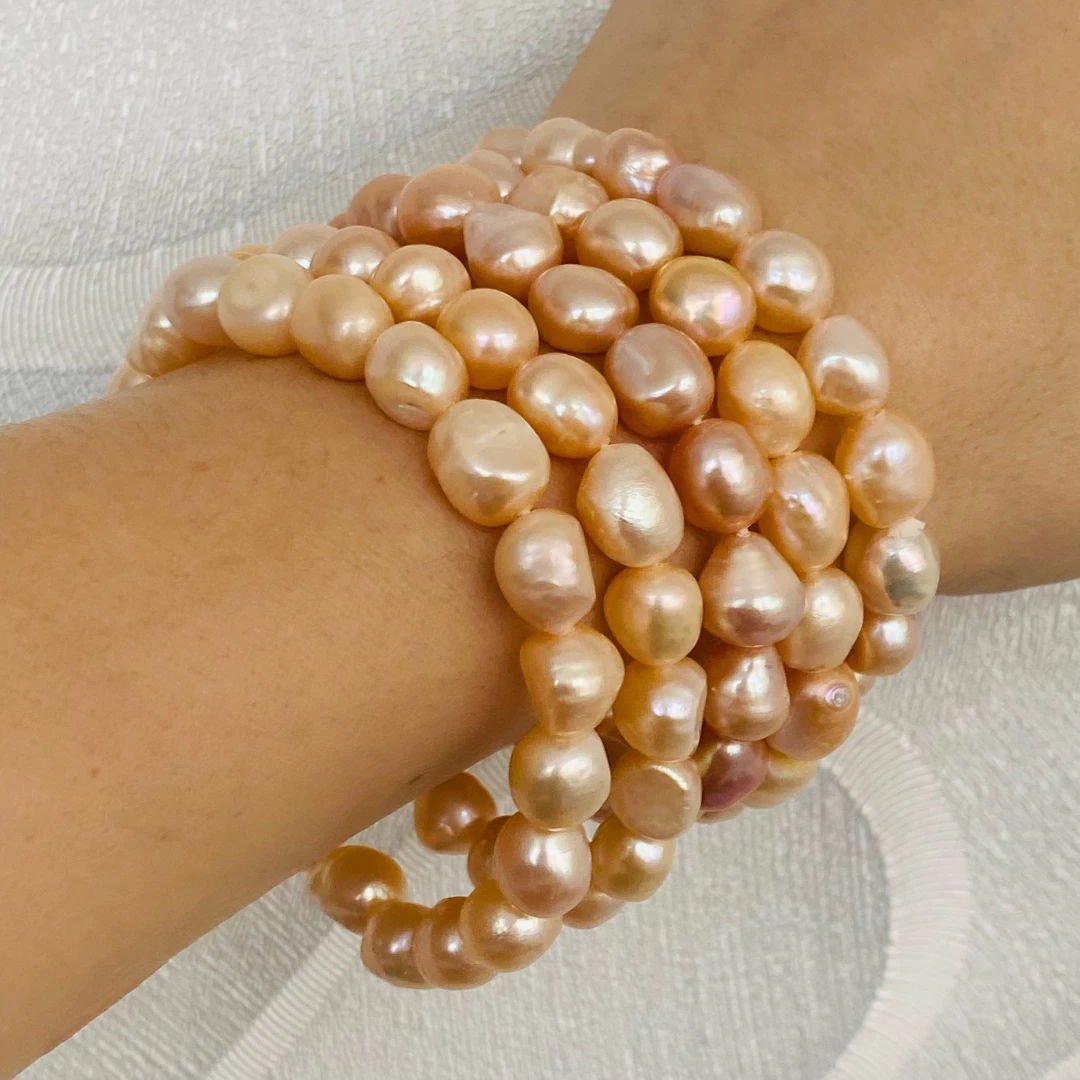 Náramek říční perly lososové
