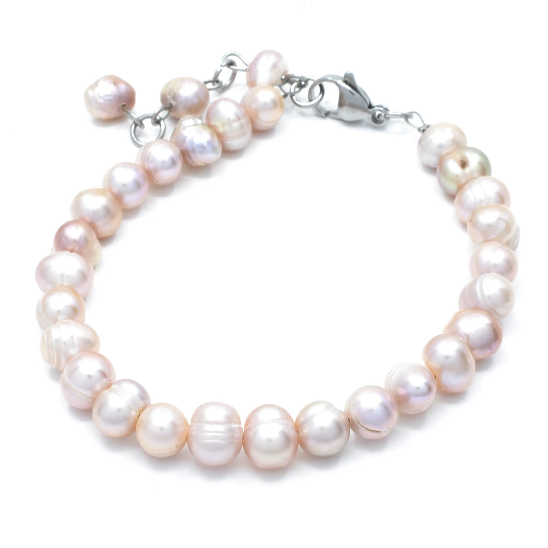 Náramek říční perly růžové