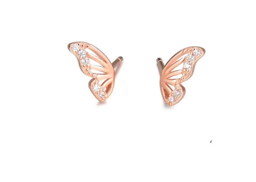 Stříbrné náušnice motýlí křídla 2 barvy