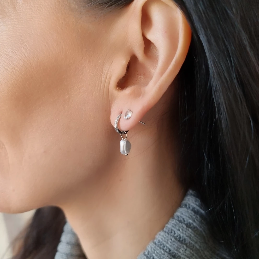 Stříbrné náušnice perly Thea