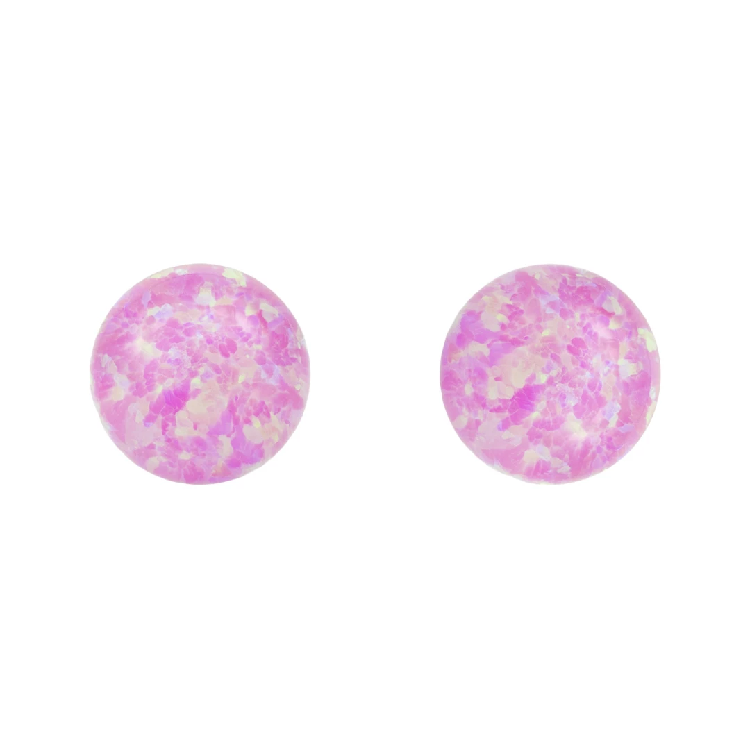Stříbrné náušnice růžový opál 8 mm