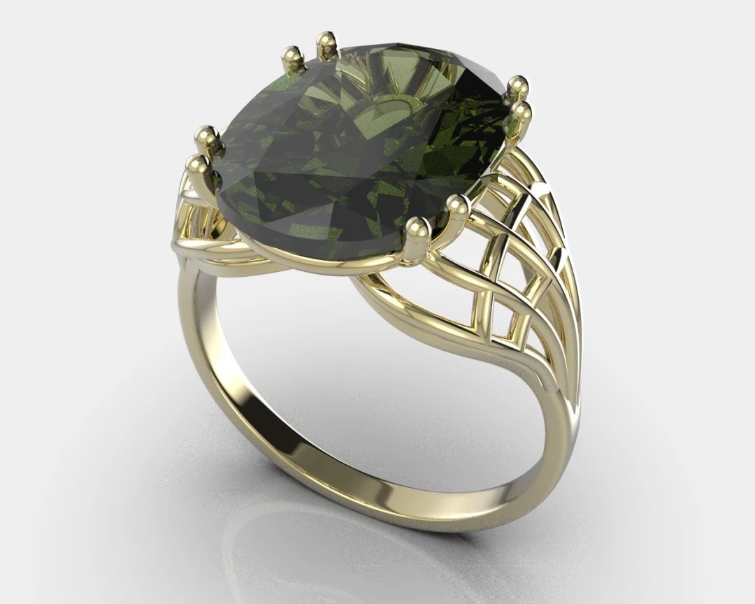Zlatý prsten s vlatavínem Borneo