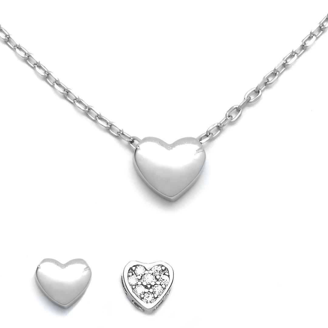 Stříbrný náhrdelník srdce 2 varianty