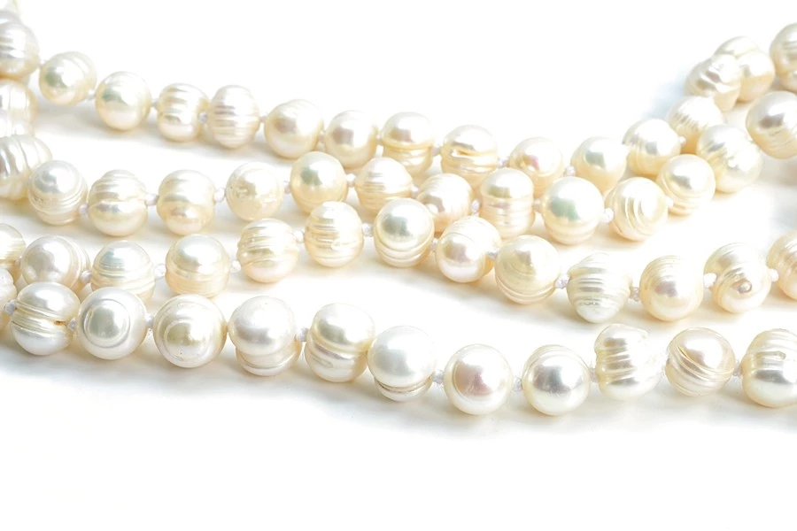 Náhrdelník říční perly bílé 120cm
